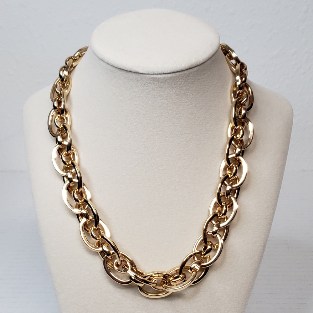 Authentic Louis Vuitton Gold Padlock with Unbranded Punky Gold Plated Chain